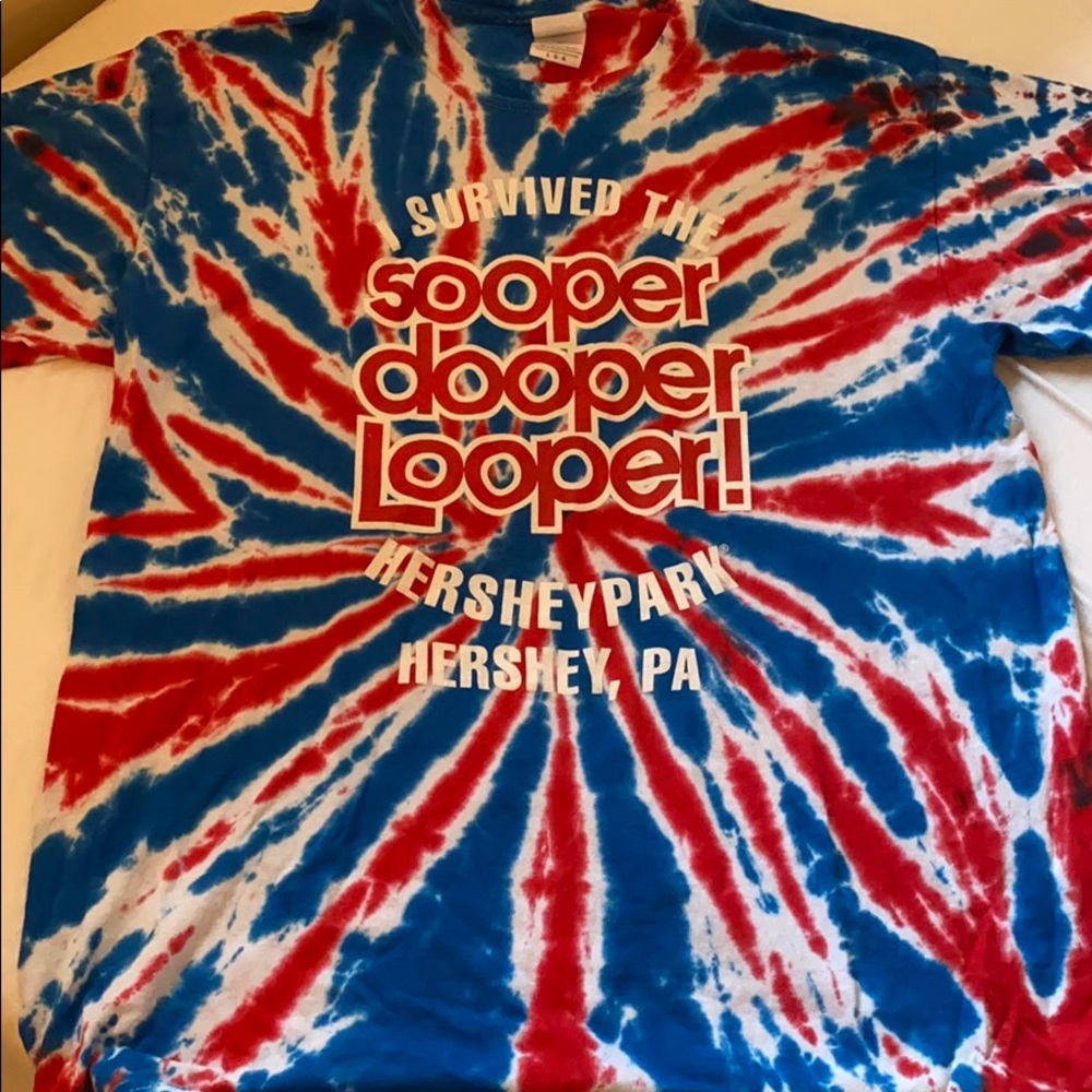 Hershey Park tie dye tee Sooper Dooper Looper